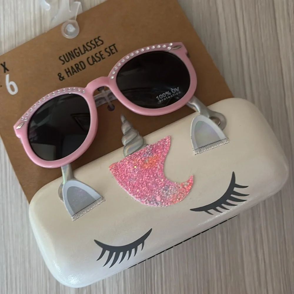 Mix No. 6 Pretty Unicorn Kids' Sunglasses & Case Set